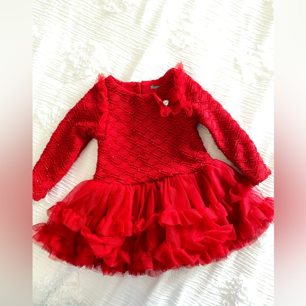 Nanette  Long Sleeve Ruffled Dress 12 months